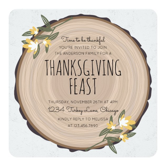 Wood Carving Thanksgiving Invite