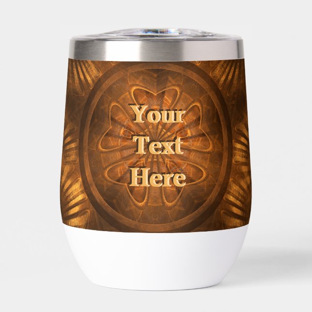 Wood Carving Thermal Wine Tumbler (Front)