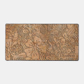 Wood Carvings Floral Pattern Add Name Desk Mat (Front)