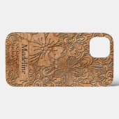 Wood Carvings Floral Pattern Personalized Case-Mate iPhone Case (Back (Horizontal))