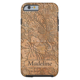 Wood Carvings Floral Pattern Personalized Tough iPhone 6 Case