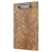 Wood Carvings Floral Pattern Personalized Clipboard (Left)