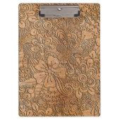 Wood Carvings Floral Pattern Personalized Clipboard (Front)