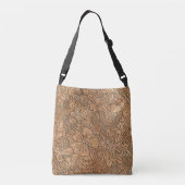 Wood Carvings Floral Pattern Personalized Crossbody Bag (Back)