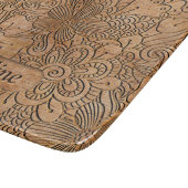 Wood Carvings Floral Pattern Personalized Cutting Board (Corner)