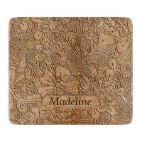 Wood Carvings Floral Pattern Personalized Cutting Board