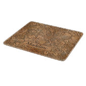 Wood Carvings Floral Pattern Personalized Cutting Board (Corner)