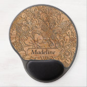 Wood Carvings Floral Pattern Personalized Gel Mouse Pad (Front)