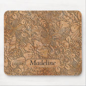 Wood Carvings Floral Pattern Personalized Mouse Pad (Front)