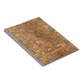 Wood Carvings Floral Pattern Personalized Notebook (Right Side)