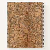 Wood Carvings Floral Pattern Personalized Notebook (Back)