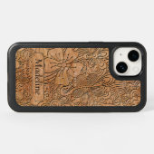 Wood Carvings Floral Pattern Personalized Otterbox iPhone Case (Back Horizontal)