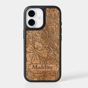 Wood Carvings Floral Pattern Personalized iPhone 17 Case