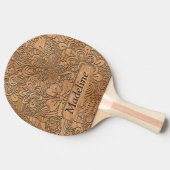 Wood Carvings Floral Pattern Personalized Ping Pong Paddle (Side)