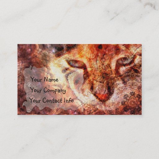 Customizable Wood Cat Business Card Template