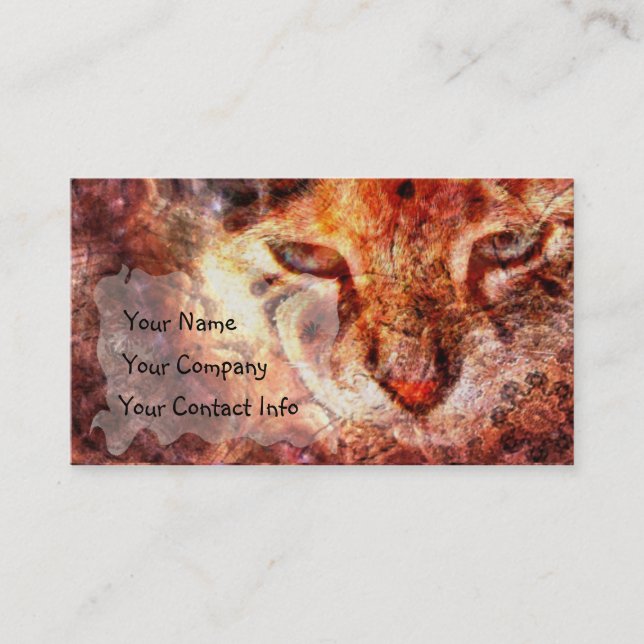 Wood Cat Business Card Template (Front)