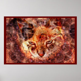 Wood Cat Poster