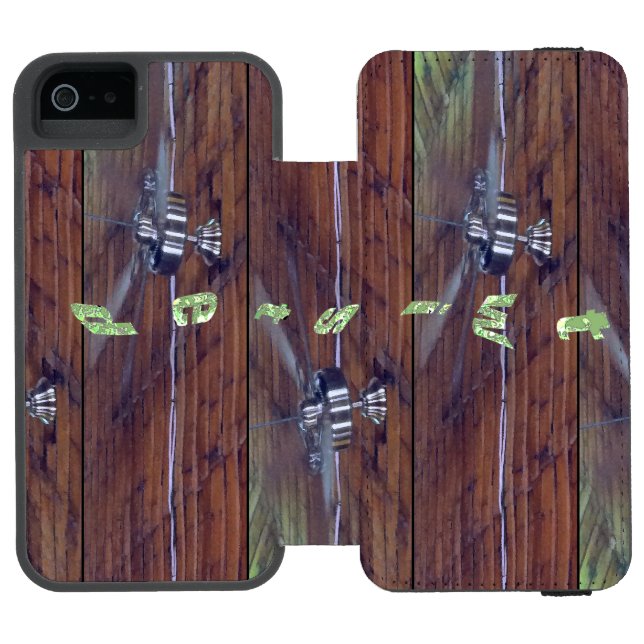 Wood Ceiling, Chrome Fans Incipio iPhone Wallet Case (Folio Open)