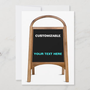 Wood & Chalkboard Standing Sign Customize Invitation