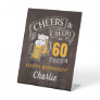 Wood Cheers And Beers Any Age Birthday Pedestal Sign