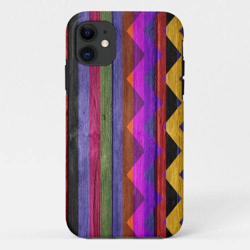 Wood Chevron Stripe Pattern 2 iPhone 11 Case