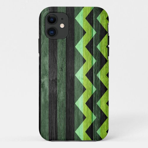 Wood Chevron Stripe Pattern iPhone 11 Case