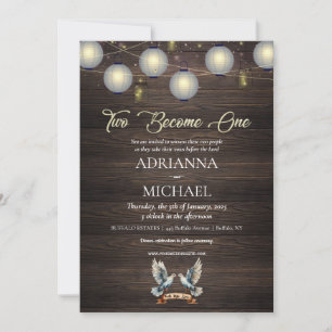Wood Christian Religious Wedding Invitation