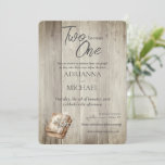 Wood Christian Two Become One Invitation