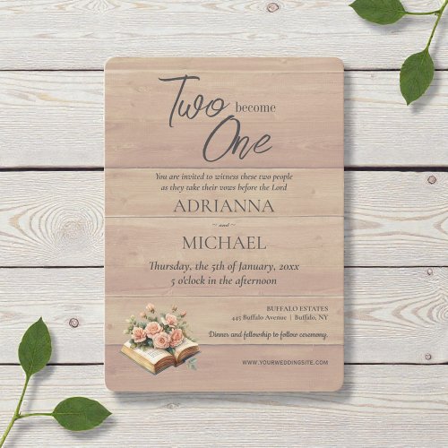 Wood Christian Two Become One Wedding
