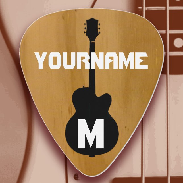 Wood-color, Personalized Guitar Pick (Creator Uploaded)