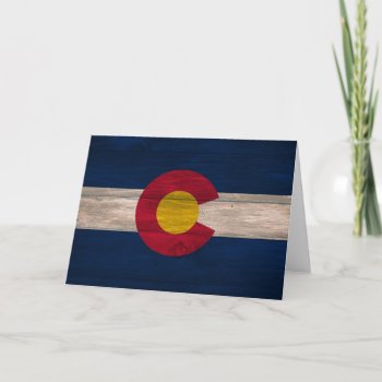 Wood Colorado Flag Blank Greeting Card by ColoradoCreativity at Zazzle
