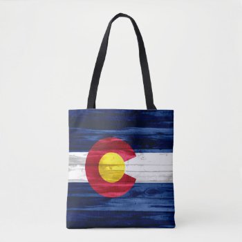 Wood Colorado Flag Print All Over Tote Bag by ColoradoCreativity at Zazzle