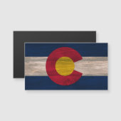 Wood Colorado flag rectangle magnet pack (Front/Back)