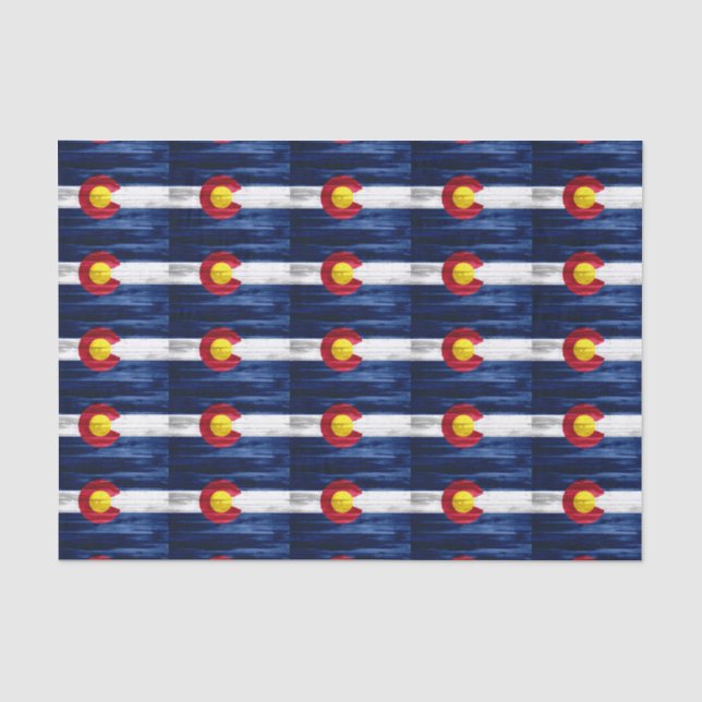 Wood Colorado flag tissue paper (Front)