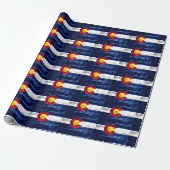 Wood Colorado Flag Wrapping Paper by ColoradoCreativity at Zazzle