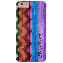 Wood Colored Chevron Stripes Vintage #2 Barely There iPhone 6 Plus Case