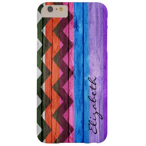 Wood Colored Chevron Stripes Vintage 2 Barely There iPhone 6 Plus Case