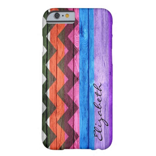 Wood Colored Chevron Stripes Vintage 2 Barely There iPhone 6 Case