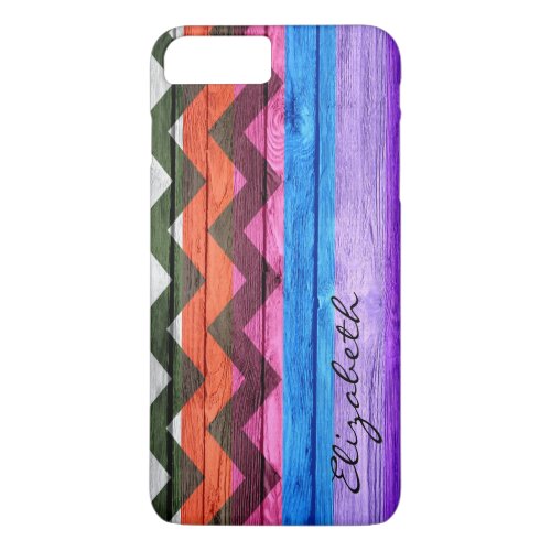 Wood Colored Chevron Stripes Vintage 2 iPhone 8 Plus7 Plus Case