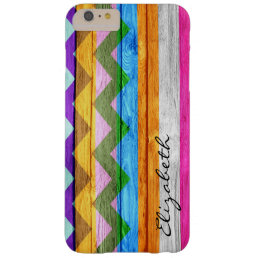 Wood Colored Chevron Stripes Vintage #3 Barely There iPhone 6 Plus Case