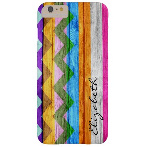 Wood Colored Chevron Stripes Vintage 3 Barely There iPhone 6 Plus Case