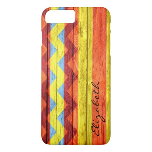 Wood Colored Chevron Stripes Vintage 4 iPhone 8 Plus7 Plus Case