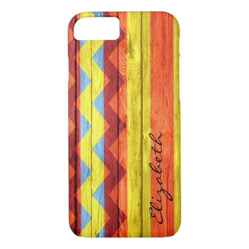 Wood Colored Chevron Stripes Vintage 4 iPhone 87 Case