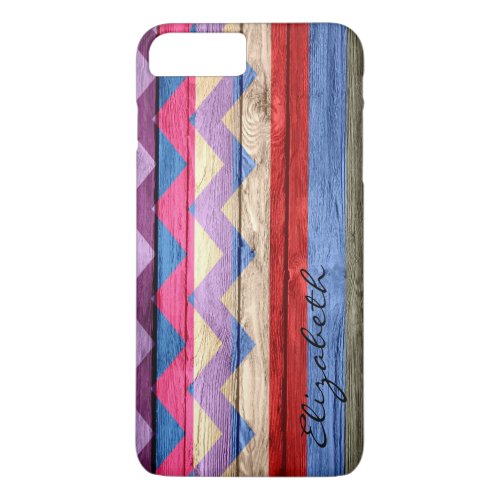 Wood Colored Chevron Stripes Vintage 5 iPhone 8 Plus7 Plus Case