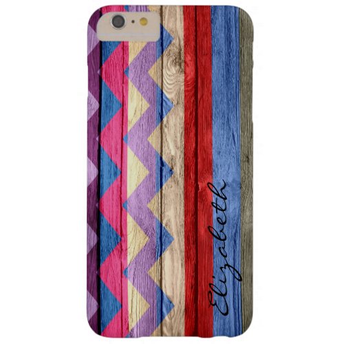 Wood Colored Chevron Stripes Vintage 5 Barely There iPhone 6 Plus Case