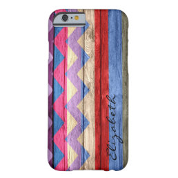 Wood Colored Chevron Stripes Vintage #5 Barely There iPhone 6 Case