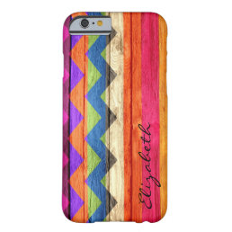 Wood Colored Chevron Stripes Vintage Barely There iPhone 6 Case