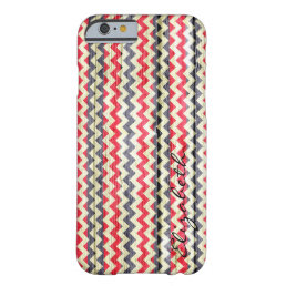 Wood Colorful Chevron Stripes Monogram #21 Barely There iPhone 6 Case