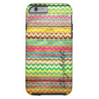 Wood Colorful Chevron Stripes Monogram #7