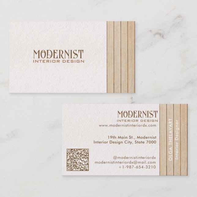 Wood & Concrete Architecture, Interior Design Business Card (Front/Back)